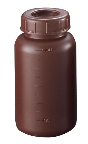 ポリ 広口 遮光瓶 中栓付 S-500W