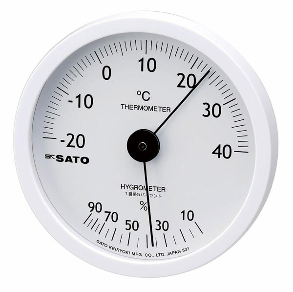 温湿度計 ホワイティ WH 壁掛け可 スタンド可