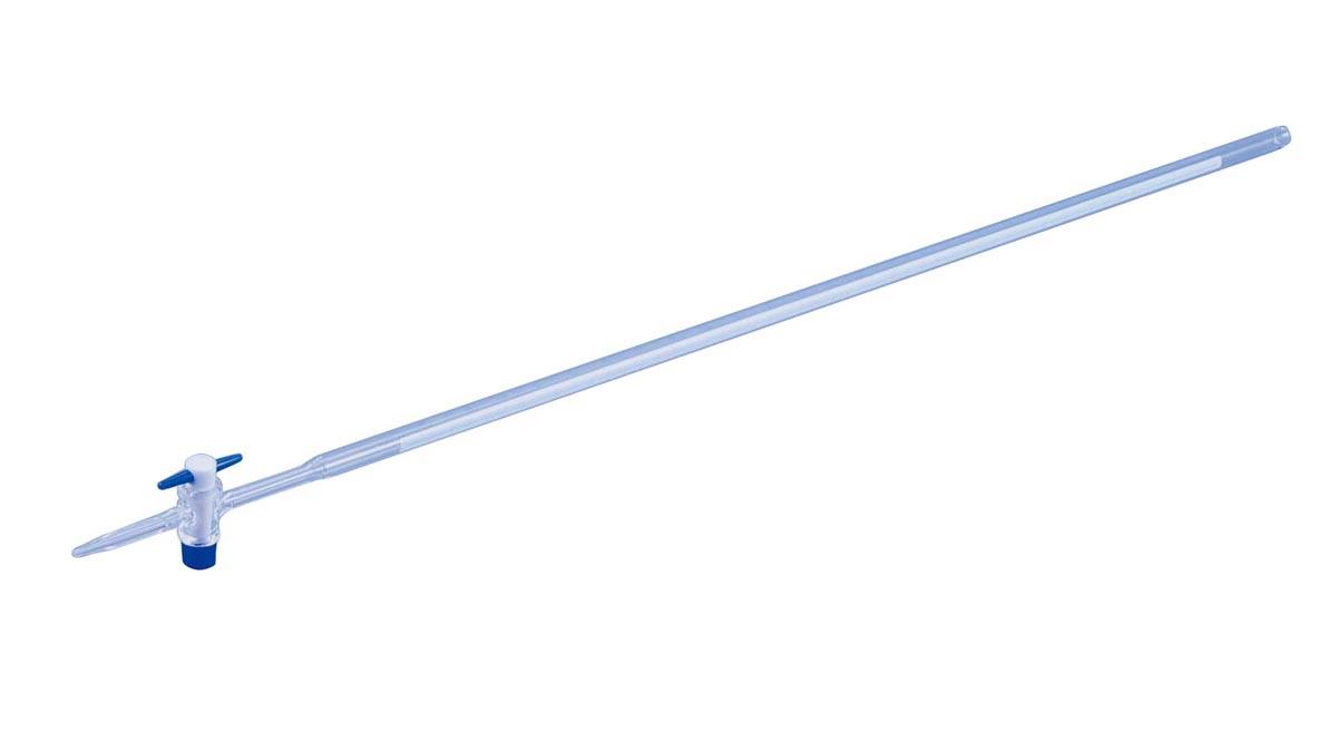 PTFE 活栓付 ビュレット 透明 青筋 50mL ISOLAB