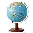 国旗 よみがな付 地球儀 国旗イラスト付き コンパクト設計 直径20cm 地球儀スケール付属