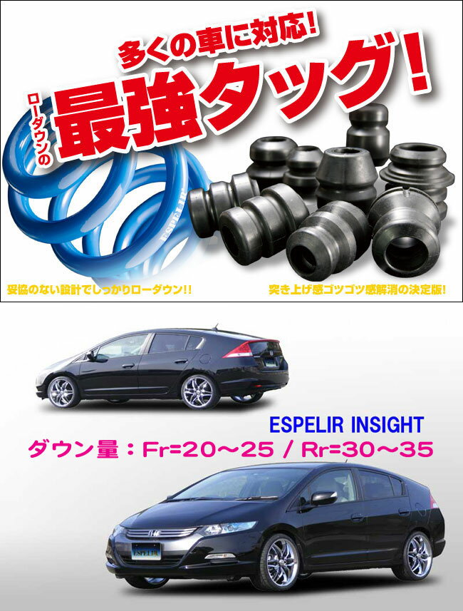 [ESPELIR]ZE2 インサイト(2WD/1.3L)用スーパーダウンサス+バンプラバー