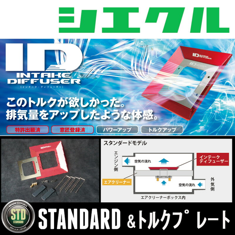 [シエクル_ID]MXPH10/15 ヤリス(M15A-FKE_R02/2ー)用スタンダード＆トルクプレートインテークディフューザー(純正エアクリーナー用)[ID..