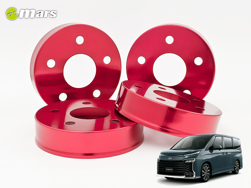 [Mars]90系 ヴォクシー・ハイブリッド(フロント＆リア)用ハブカバー(レッド)[HCT-074+HCT-078]