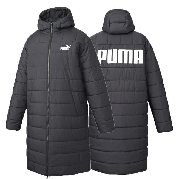 プーマ ベンチコート メンズ プーマ puma ESS＋ パデッドコート ブラック 672446 メンズ ベンチコート サッカー ロングコート