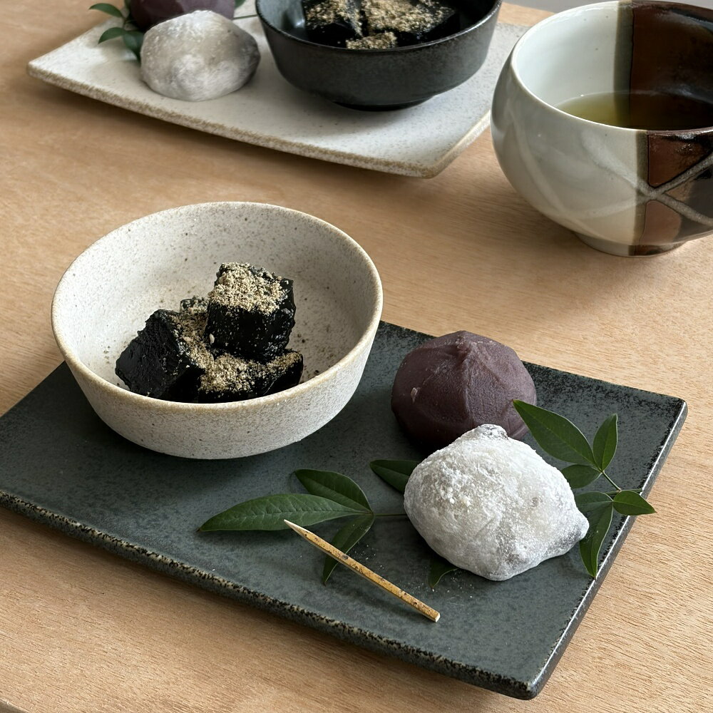 Rakuten - 美濃焼 カネスズ 黒滴 焼物皿 21cm グリーンブラック 半マット 【 食洗器可 長方形皿 角皿 四角皿 四角い器 シックな器 個体差有】