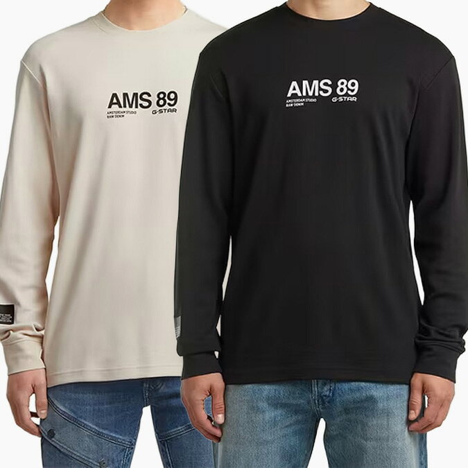 G-STAR RAW ジースターロウ D26867-D976-A488 Ams 89 T-Shirt メンズ オーガニックコットン レギュラーフィット グラフィックTシャツ ストリートカジュアル オールシーズン
