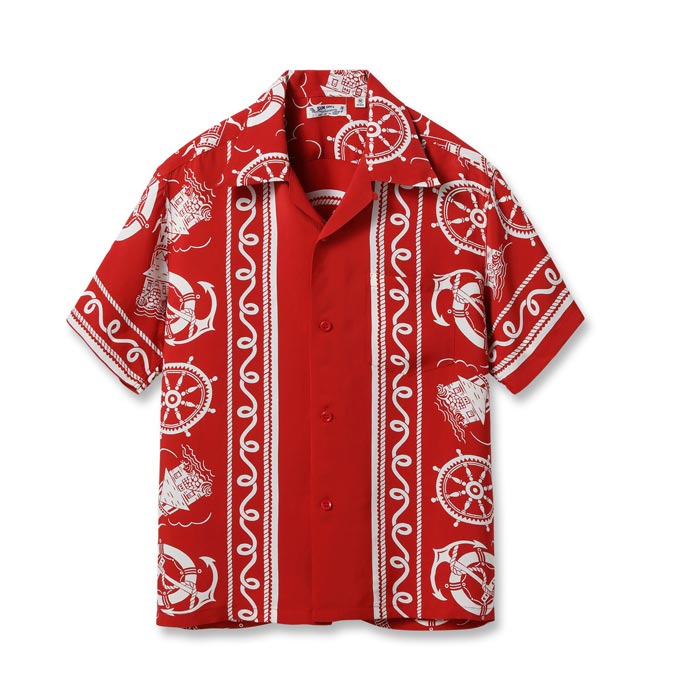 SunSurf サンサーフ Lot No. SS39230 RAYON HAWAIIAN SHIRT “ALL ABOARD” レッド メンズ レーヨン アロハシャツ 2024春夏 送料無料