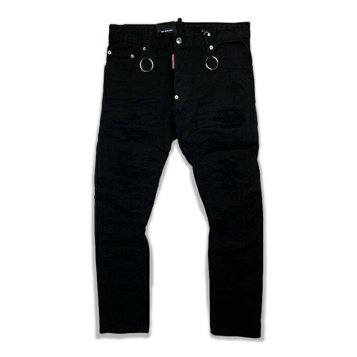 30%OFF DSQUARED2 ディースクエアード S74LB0495 TIDY BIKER JEAN Black メンズ ダメージ加工 キーリング ティディバイカージーン 送料無料 正規品 返品交換不可