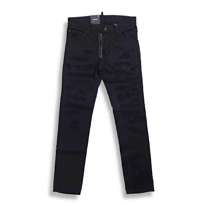 30%OFF DSQUARED2 ディースクエアード S79LA0038 BULL DESTROYED COOL GUY JEANS メンズ デニム スキニー スリム D2 クールガイ ブラック ダメージ ペイント 正規品 送料無料 返品交換不可