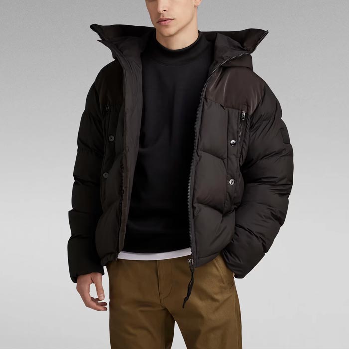 30％OFF G-STAR RAW ジースターロウ D23645-D199-6484 EXPEDITION PUFFER ブラック メンズ 中綿ジャケット アウター フード オーバーサイズフィット リサイクル素材 2023年秋冬 送料無料