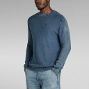 G-STAR RAW W[X^[E D24461-D559-A587 Indigo Moss Knitted Sweater u[ Y jbg Z[^[ W[X^[ M[tBbg T}[jbg u҂ 2024Nt 