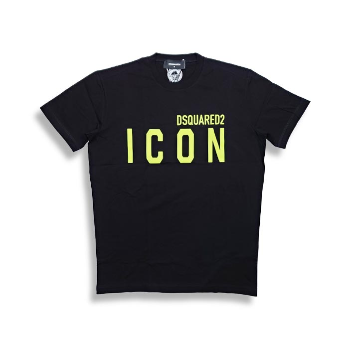 DSQUARED2 ディースクエアード S79GC0068 BE ICON COOL T-SHIRT ブラック メンズ 半袖 プリント Tシャツ D2 ICON カジュアル ロゴ カットソー 正規品 2023年春夏 送料無料