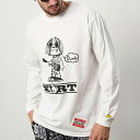 STUD MUFFIN スタッドマフィン 414-02663 5.6ozコットン天竺 3D KURTプリント LS Tシャツ WHT ロンT ロングスリーブTシャツ 長袖 ワッペン メンズ 2024年春夏 送料無料