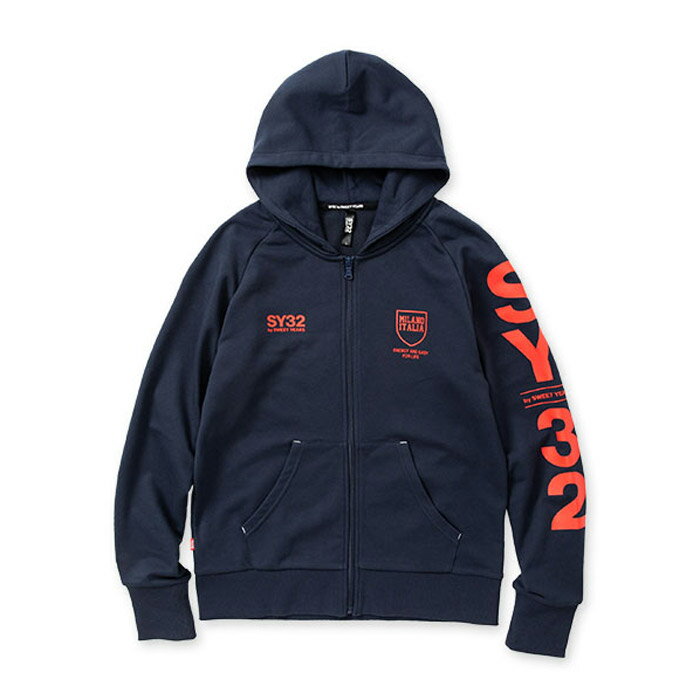 SY32 by SWEET YEARS ȥ䡼 TNS1712-2 NAVY SHIELD LOGO ZIP HOODIE  å ѡ 2022ǯ ̵