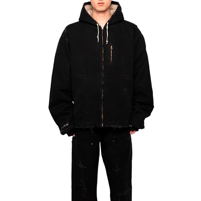 Rakuten - KAMIYA カミヤ G13BL024 BORO Duck Blouson ブラック メンズ アウター ジャケット フード 2024年秋冬 送料無料