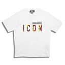 DSQUARED2 ディースクエアード S80GC0048 Icon Sunset Easy T-shirt サンセットプリント クルーネックTシャツ D2 コットンジャージー スリムフィット レディース 正規品 2023年春夏 送料無料