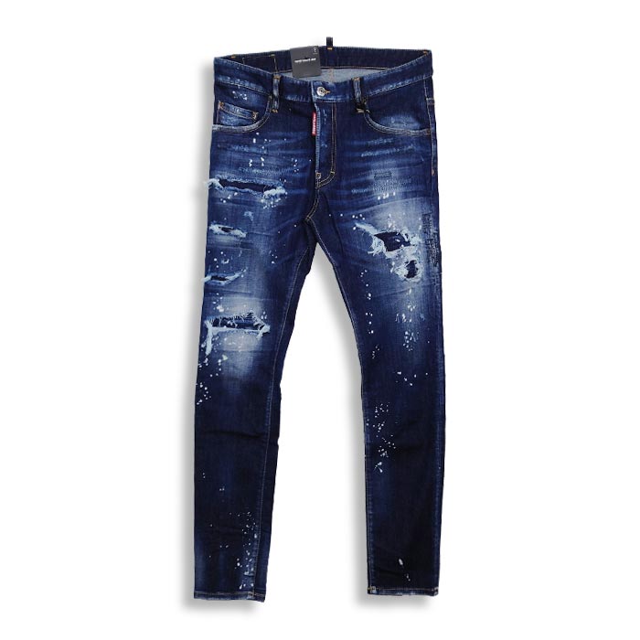 30%OFF DSQUARED2 ディースクエアード S74LB1192 Dark Ripped Bleach Wash Super Twinky Jeans メンズ スキニー ジーンズ デニム D2 スーパートゥインキージーン ダメージ加工 スリム リペア 正規品 2022秋冬 送料無料 返品・交換不可