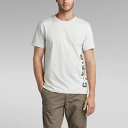 28％OFF G-STAR RAW ジースターロウ D22780-336-D607 Side Stencil T-Shirt プリント リブネックTシャツ 半袖 ホワイト レギュラーフィット ラウンドネック プリントTシャツ メンズ 2023年春夏