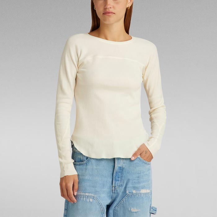 37%OFF G-STAR RAW ジースターロウ D24536-D527-G286 Swedish Army Slim Top アンティークホワイト レディース 2024年春夏 返品・交換不可