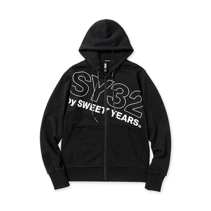 SY32 by SWEET YEARS XEB[gC[Y 13007 SLASH BIG LOGO ZIP HOODIE XbV rbO S Wbv t[fB[ SY32 p[J[ WbvAbv X|[eB g[jOEFA jZbNX 2023Nt 