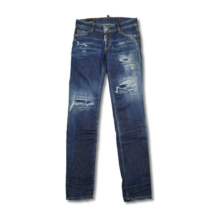 ディースクエアード ジーンズ レディース 20％OFF DSQUARED2 ディースクエアード S72LB0657 Dark Ripped Wash Jennifer Jeans スキニーローライズデニム ジーンズ D2 ユーズドウォッシュ ストレッチ レディース 2023年秋冬 送料無料