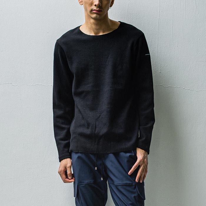RESOUND CLOTHING リサウンドクロージング BASIC-CUT-001 ST COTTON waffle Thermal BLACK カットオフサーマル ブラック リサウンド ミリタリー ロングスリーブ メンズ 2024年春夏 送料無料