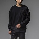 RESOUND CLOTHING リサウンドクロージング RC30-C-004 RC chenille velours fleece drop trainer BLACK メンズ スウェット トレーナー リサウンド RCロゴ ワッペン裏起毛ルーズトレーナー 2023秋冬 送料無料