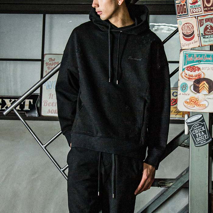 RESOUND CLOTHING リサウンドクロージング RC31-C-006 VINTEAGE loose hoodie 度詰め裏毛ヴィンテージルーズパーカー BKCLASH メンズ リサウンド ダメージ加工 フーディー 2024年春夏 送料無料