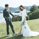 海外挙式 ウェディングドレス 花嫁 前撮り ドレス 編み上げ 大きい ロングドレス リゾートドレス 二次会 シンプル ワンピース ブライダル パーティードレス ...