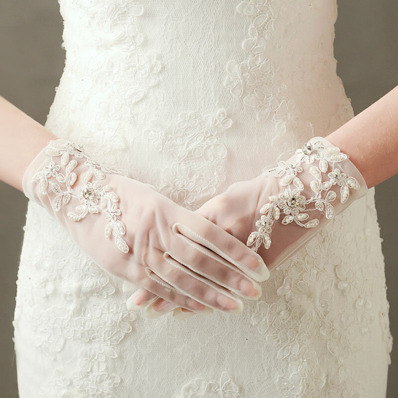 ウェディンググローブ 手袋 ショート フォーマル 綺麗 小物 おしゃれ 素敵 結婚式 ウェディング 挙式 チャペル 披露宴 オフホワイト