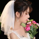 ブライダルベール ミニショート 可愛い 結婚式 ウェディングベール リョートベール 純白 リットルプリンセス 旅行撮影 二重ベール コスプレ 二次会 舞台 披露...