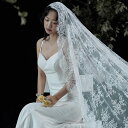 ブライダルベール ロマンチック ロングベール 刺繍付き お花の刺繍 結婚式 ウエディングベール 優雅 プリンセス 森のお姫様 豪華 高級感 ベールアップ ベール...