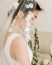 ブライダルベール ウェディングベール フランスの白薔薇 結婚式 披露宴 セミロング 手作りベール 刺繍付き レース付き オフホワイト ふんわり 優雅 ビンテージ...
