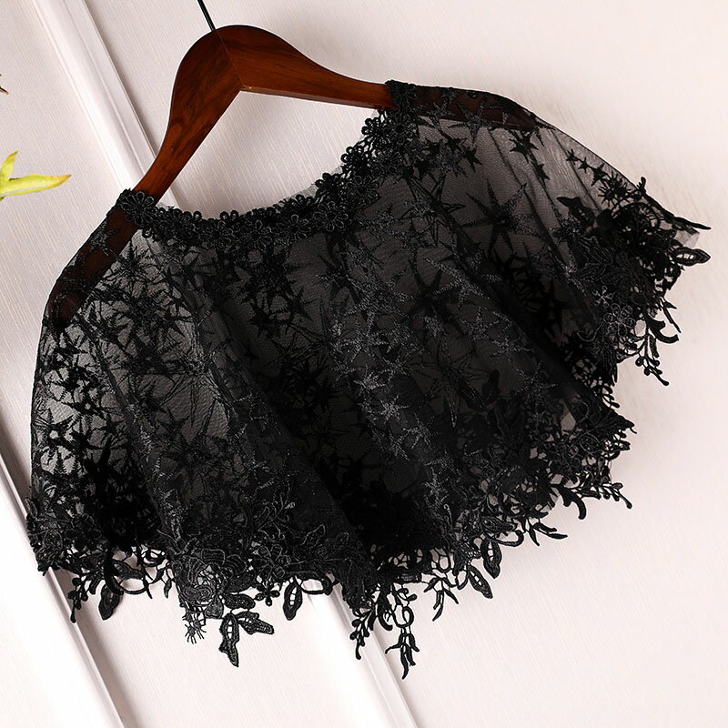 ウエディングショール ウェディングケープ ウェディングショール ブラック ケープ ブライダル 結婚式 二次会 披露宴 花嫁 肩掛け 黒 春夏 星柄 レース ウエディングケープ ウェディングボレロ ウエディングボレロ 花嫁小物 前撮り フォーマル 発表会 演奏会