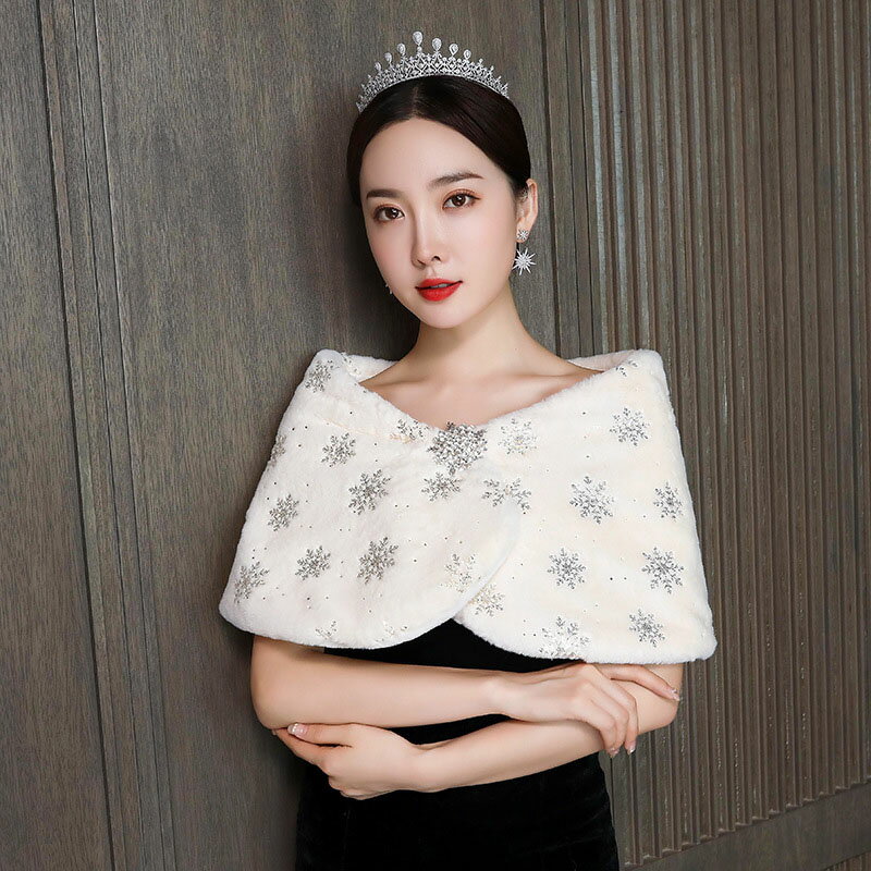 花嫁 ウェディング ショール ドレスボレロポンチョ 結婚式 ウェディング 肩掛け 暖かさ防寒 お嫁さん 花嫁ポンチョ マント コート ブライダルケープ