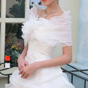 ウエディング ケープ 結婚式 花嫁 肩掛け ドレスケープ エレガント 可愛い フォーマルケープ ウエディングショール 二次会 披露宴 体型カバー ブライダルケー...
