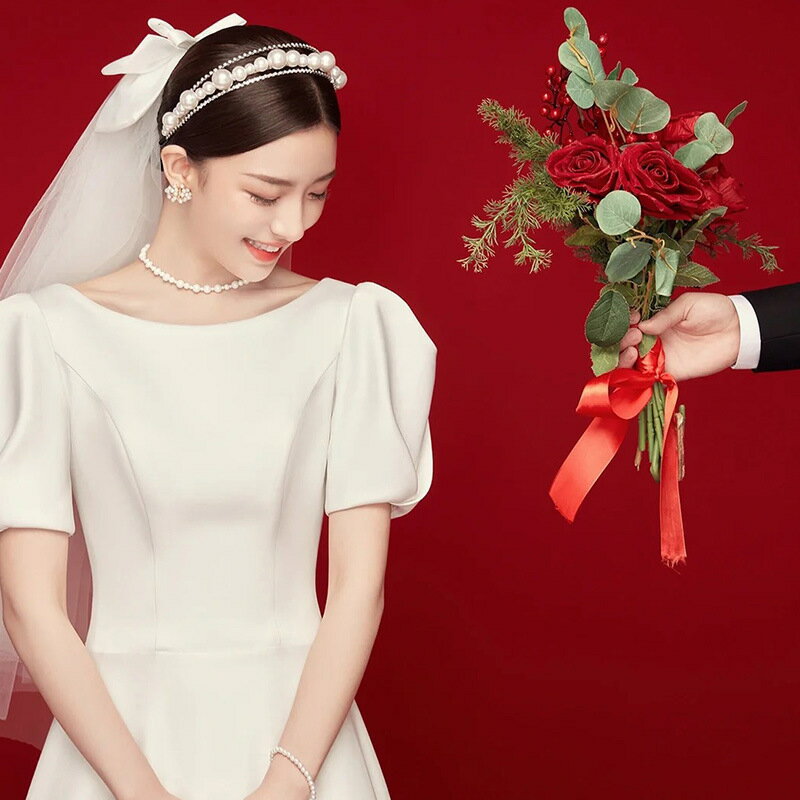 unique weddingsのウェディングドレス 結婚式 海外挙式ドレス 二次会 お嫁さん ロングドレス シンプル Aラインドレス 袖あり フォーマルドレス 成人式 おしゃれ パーティードレス ブライダル wedding dress 高級感 披露宴 食事会 撮影 ハネムーンフォト 大きいサイズ｜アングル2