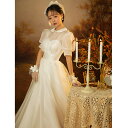 ウェディングドレス シンプル 結婚式 ロングドレス 袖あり 海外挙式ドレス 可愛い 高級感 Aラインドレス ロングワンピース 半袖 wedding dress ...