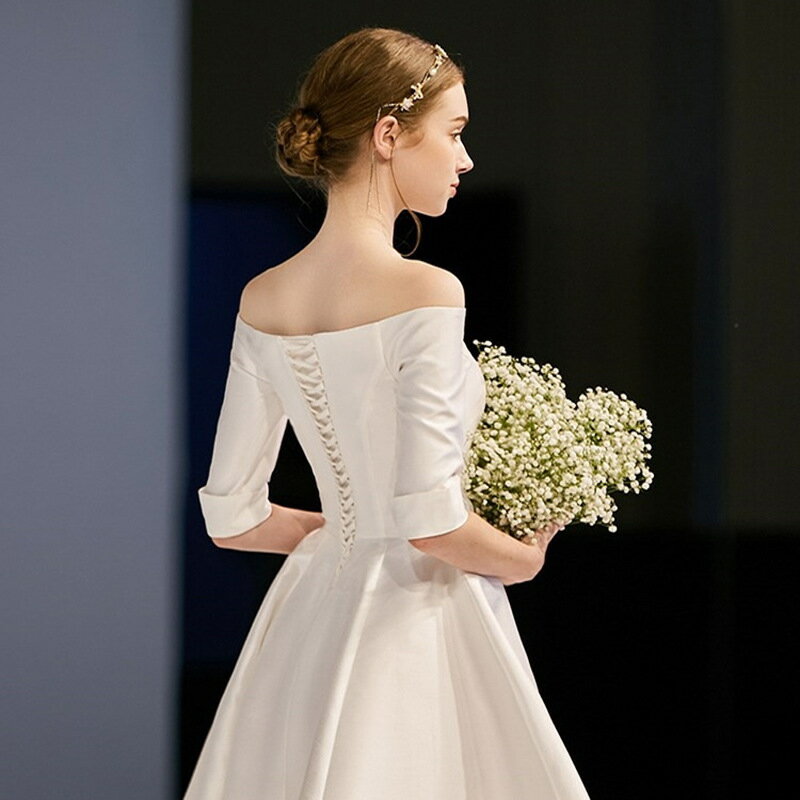 前撮り ドレス 結婚式 ウェディングドレス シンプル 二次会 ミニドレス オフショルダー 花嫁 ワンピース 編み上げタイプ パーティードレス おしゃれ 可愛い 海外挙式ドレス ブライダル 披露宴 撮影 食事会 女子会 成人式 演奏会 ハネムーンフォト wedding dress