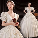 ウェディングドレス 結婚式 花嫁 プリンセスラインドレス シンプル Vネック ロングドレス 半袖 可愛い パーティードレス 二次会 披露宴 海外挙式ドレス ブライダル 高級感 エレガント演奏会用ドレス ハネムーンフォト 食事会 成人式 上品大きいサイズ 新作(4)