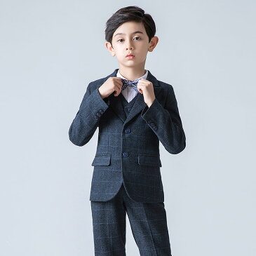 キッズ スーツ 子供 スーツ 6点セット 男の子 フォーマル スーツ 子供服 キッズ フォーマル 子供 ジュニア 子供服【ジャケット+ズボン+ベスト+シャツ+蝶ネクタイ+ズボンつり】 110cm 120cm 130cm 140cm 150cm 160cm 170cm