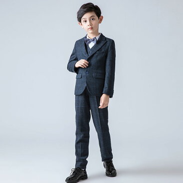 キッズ スーツ 子供 スーツ 6点セット 男の子 フォーマル スーツ 子供服 キッズ フォーマル 子供 ジュニア 子供服【ジャケット+ズボン+ベスト+シャツ+蝶ネクタイ+ズボンつり】 110cm 120cm 130cm 140cm 150cm 160cm 170cm