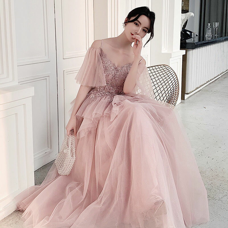 カラードレス ウェディング 二次会 ロングドレス 花嫁 Aラインドレス 可愛い 前撮り ブライダル パーティードレス エレガント 披露宴 フォーマルドレス 編み上げ おしゃれ 演奏会用ドレス ステージ 衣装 ピアノ発表会 演出 ダンス オーダーメイドも可能