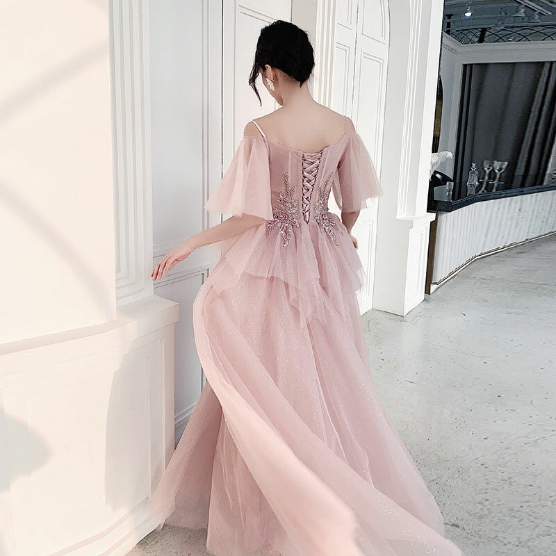 カラードレス ウェディング 二次会 ロングドレス 花嫁 Aラインドレス 可愛い 前撮り ブライダル パーティードレス エレガント 披露宴 フォーマルドレス 編み上げ おしゃれ 演奏会用ドレス ステージ 衣装 ピアノ発表会 演出 ダンス オーダーメイドも可能