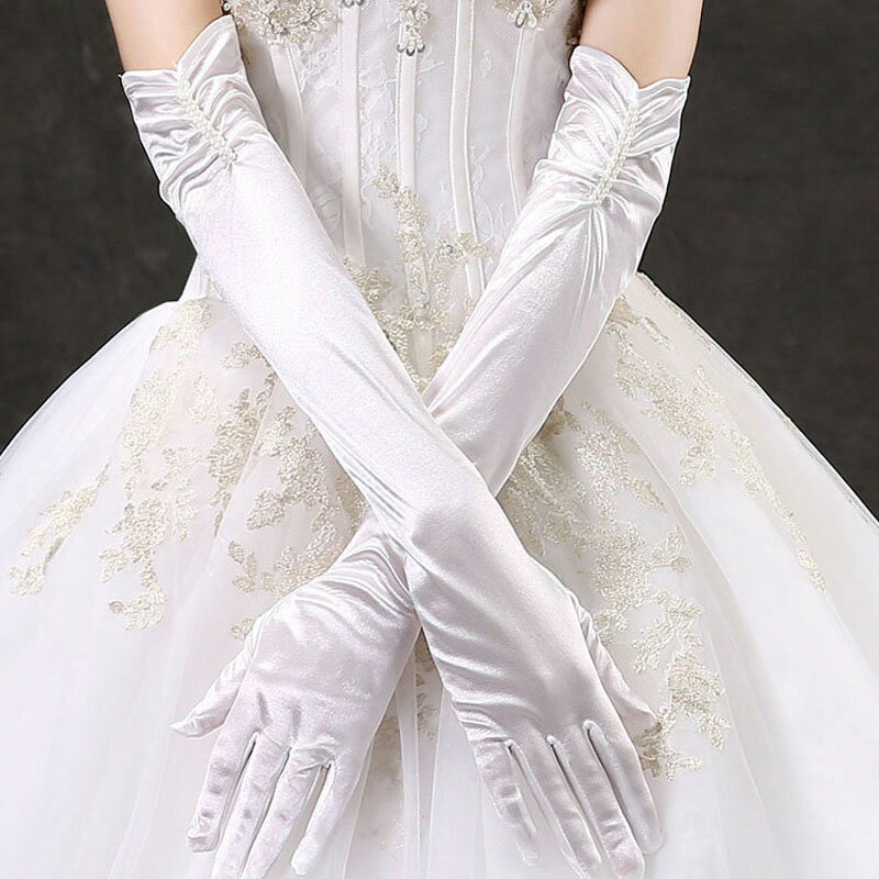指 結婚式 ウエディンググローブ 披露宴 二次会 パーティー 花嫁ドレス用 ブライダル 手袋 フィンガーレス プリンセス 飾り物 コンクール 秋冬 ロンググローブ