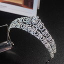 ウェディングヘッドドレス ティアラ クラウン ラインストーン 王冠 ビジュー 結婚式 髪飾り 前撮り 二次会 発表会 演奏会 誕生日 記念日 ブライダル パーテ...