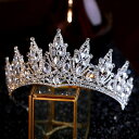 ウェディングヘッドドレス 髪飾り ティアラ クラウン 王冠 結婚式 二次会 発表会 演奏会 披露宴 前撮り 誕生日 ブライダル パーティー 花嫁小物 シルバー ...