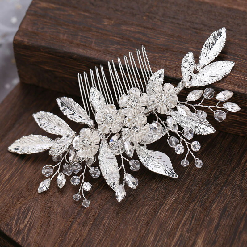 ヘッドドレス フラワー ウェディング小物 ヘアアクセサリー 前撮り 結婚式 二次会 披露宴 花嫁 ブライダル ウエディング パーティー 小枝 髪飾り ビジュー 花