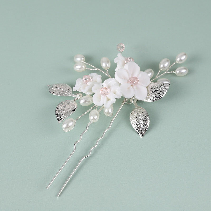ウェディングヘッドドレス ビジュー 小花 フラワー Uピン セット 結婚式 髪飾り 前撮り 二次会 発表会 演奏会 ブライダル パーティー 花嫁小物 披露宴 着物 ウエディングヘアアクセサリー 花嫁アクセサリー ヘッドアクセ 和装 卒業式 成人式 海外挙式 ホワイト シルバー