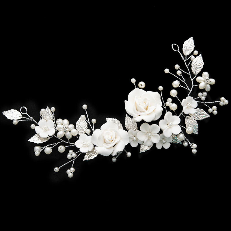 ウェディングヘッドドレス ビジュー ヘアバンド バックカチューシャ 小花 フラワー 花冠 結婚式 髪飾り 前撮り 二次会 発表会 演奏会 ブライダル パーティー 花嫁小物 披露宴 2次会 ウエディングヘアアクセサリー ヘアアレンジ ヘッドアクセ 海外挙式 後撮り オフホワイト